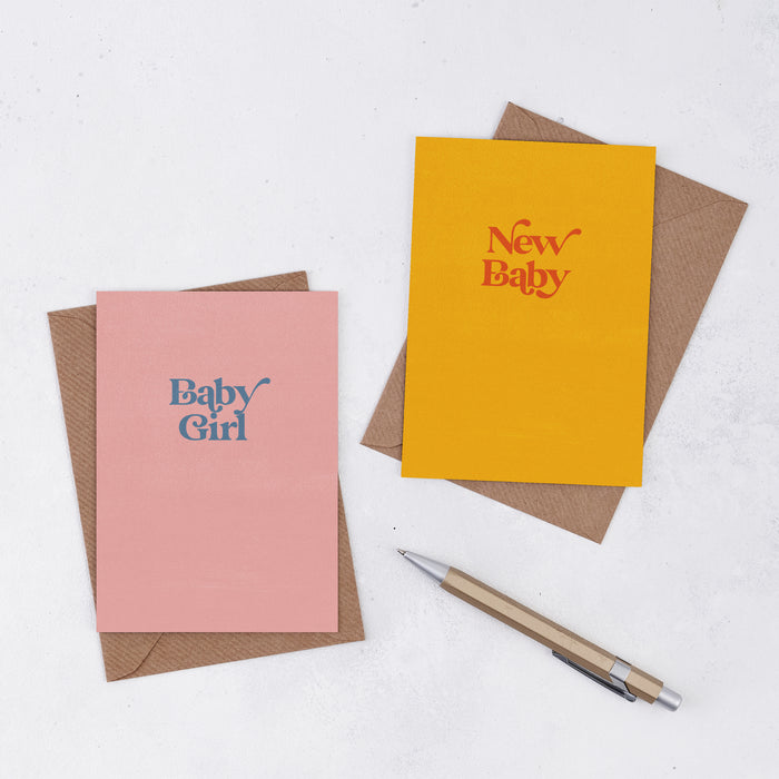 'New Baby' Greetings Card. Newborn. New Parents. Positive greetings card. Motivational Greetings Card. Gift Shop Cards. Minimalist Card. Abstract Gift Cards. Baby Girl.