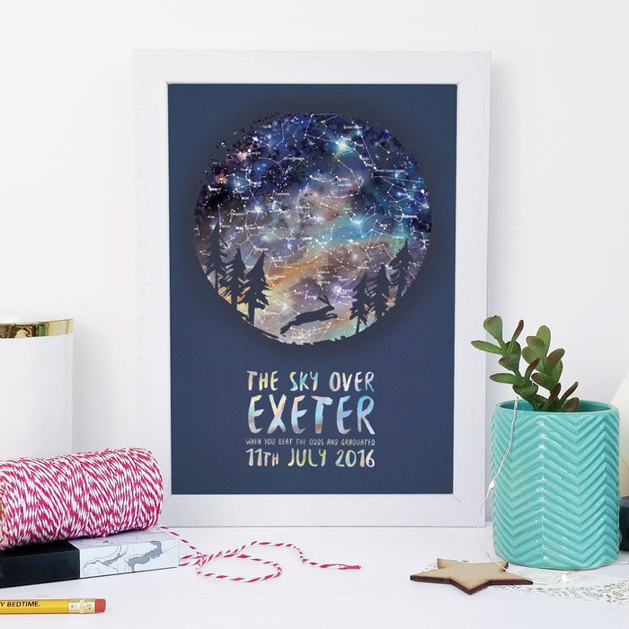 Personalised Star Map Family Print - Silhouette Designs