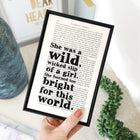 Wuthering Heights Quotes “She Burned Too Bright...” Framed Book Page Print