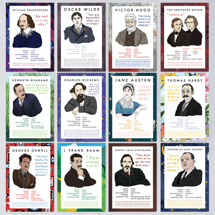Set of Twelve Author Stat Card Postcard Set (2021 Edition)