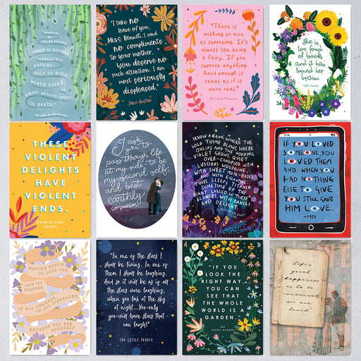 Set of Twelve Classic Book Quote Postcards (2021 Edition)