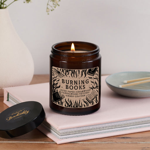 Luxury Vegan Candle. Soy wax Candle. Bookish Candle. Amber apothecary style jar. Apothecary. Hand Poured Signature Candle. Natural soy wax. Classic Literature. Reading Candle. Burning Books. Margaret Atwood.