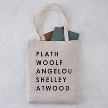 Female authors. Classic Literature. Famous literary authors. Bookishly tote bag. Inspired by Booktok and Bookstagram. The bookish era edit. Perfect for book lovers, bookworms, readers and bibliophiles.