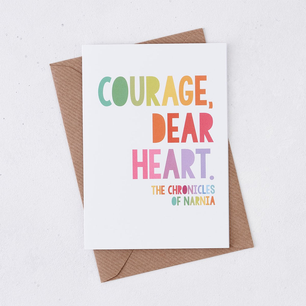 courage dear heart thinking of you card rainbow design