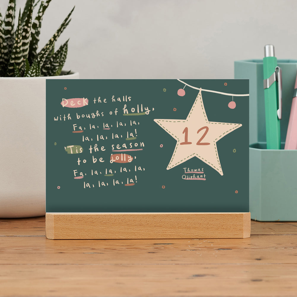 Christmas Postcard Advent Calendar. 12 days till Christmas featuring literary quotes. Christmas home decor. Perfect for book lovers, bookworms, readers and bibliophiles. Bookishly. 