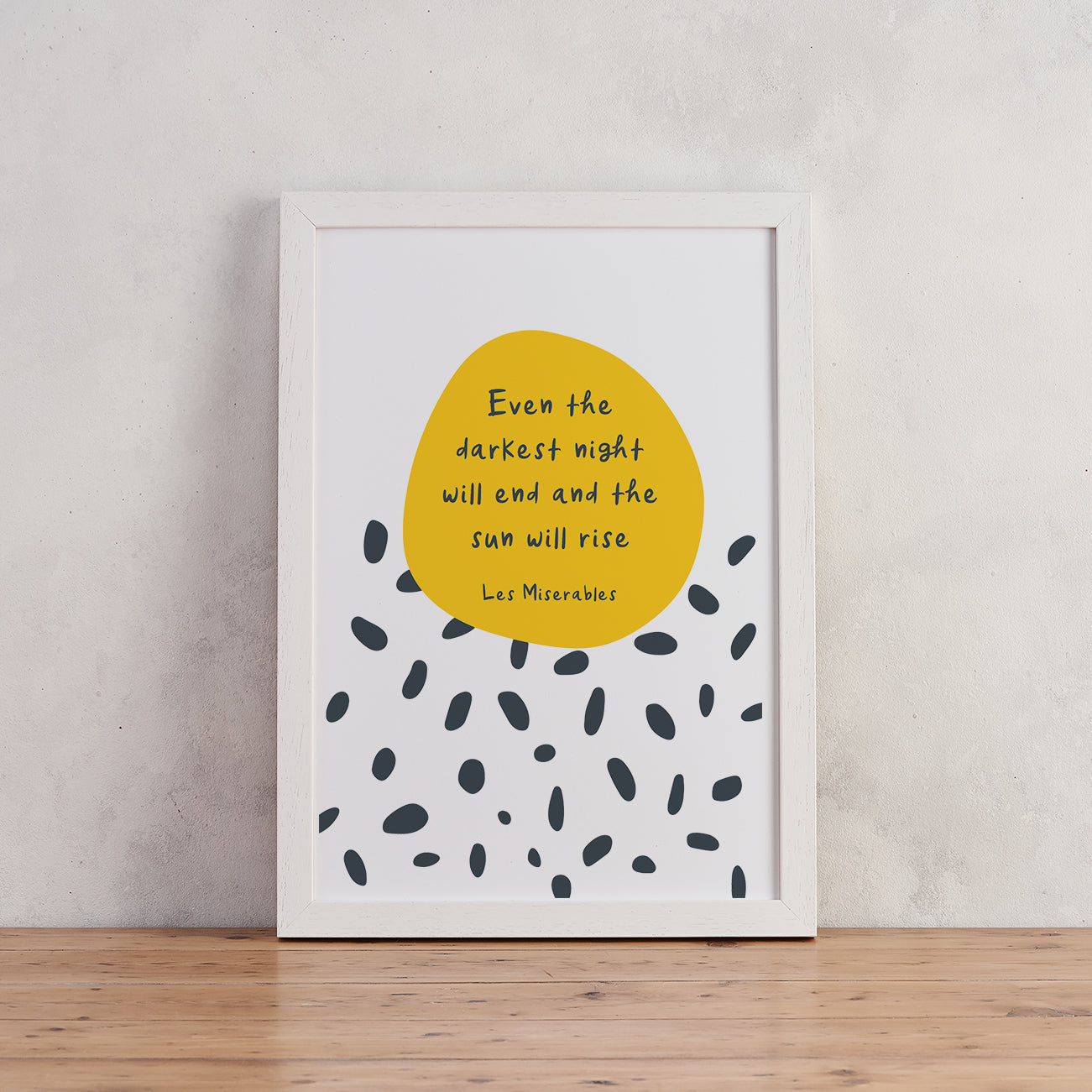 Inspiring “Even The Darkest Night Will End” Mid-Century Style Art Print