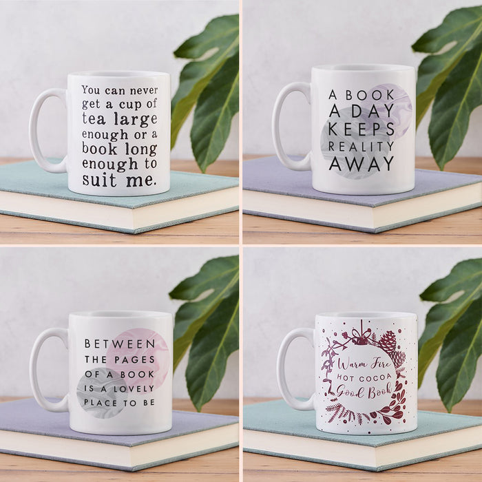 Selection of bookish mugs to add onto your book and luxury tea subscription. Gifts for book lovers, bookworms, readers and bibliophiles. Bookishly.