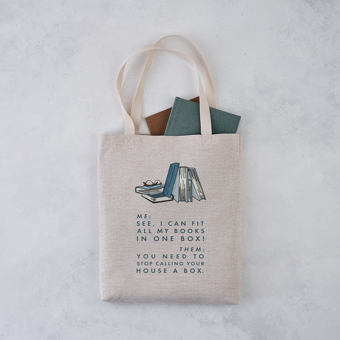 funny 'i can fit all my books' relatable book lover tote bag