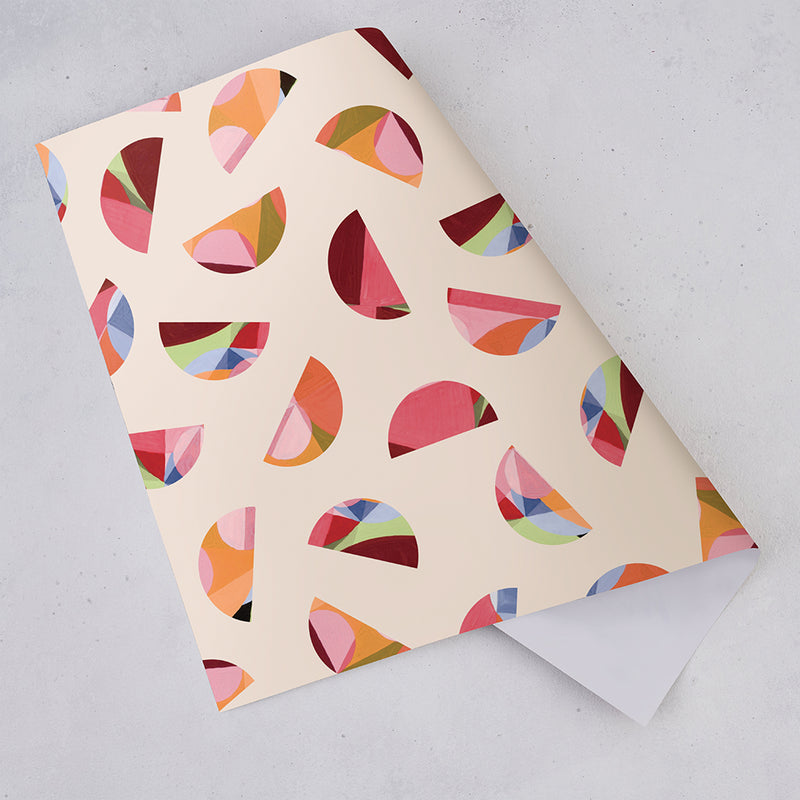 geometric semi circle design wrapping paper