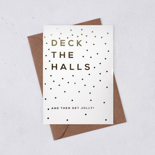 Gold Foil 'Deck The Halls' Card