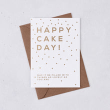 Gold Foil ‘Cake Day’ Happy Birthday Card