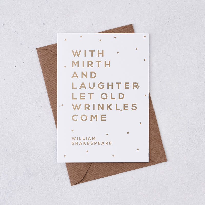 Gold Foil ‘Mirth & Laughter’ Funny Birthday Card