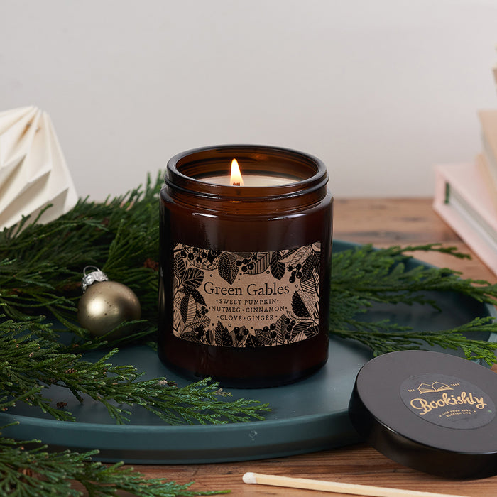 Luxury Vegan Candle. Soy wax Candle. Bookish Candle. Amber apothecary style jar. Apothecary. Hand Poured Signature Candle. Natural soy wax. Classic Literature.  Reading Candle. Anne of Green Gables. Green Gables Candle. Floral Candle. Christmas Gift. Gifts for her.