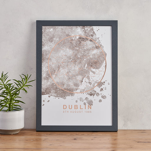 map of the stars print grey and rose gold personalised star map unique wedding gift ideas