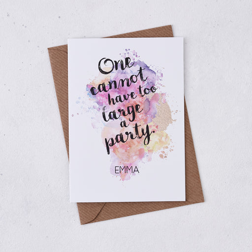 'Too Large A Party' Funny Jane Austen Card