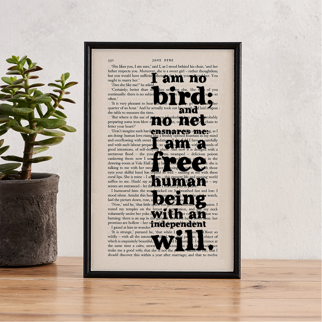 I Am No Bird Jane Eyre Quote Feminist Book Page