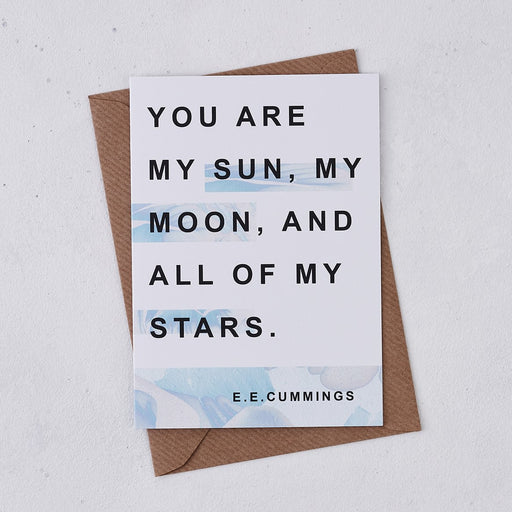 marble-you-are my sun my moon and all of my stars romantic anniversary card