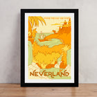 Neverland Art Print – Peter Pan Inspired Vintage Travel Poster