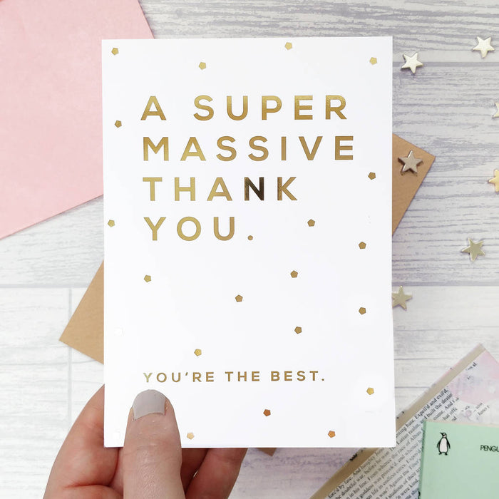 Gold Foil 'You're The Best' Thank You Card