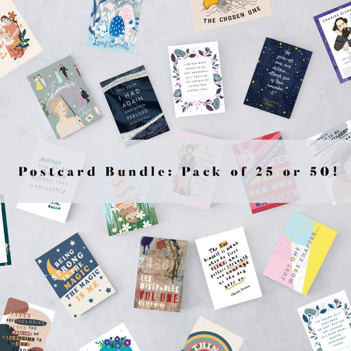 Literary postcard bundle: pack of 25 or 50