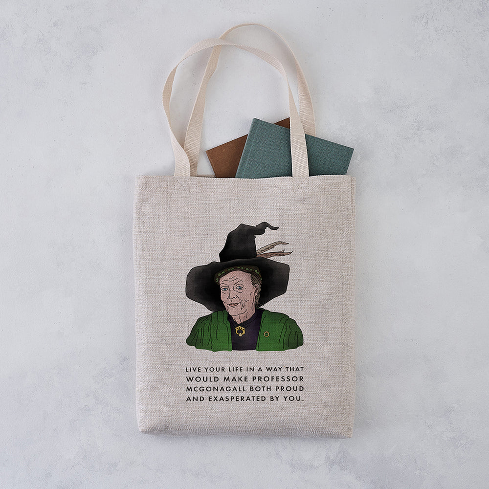 Professor McGonagall Tote bag. Bookishly. Perfect gift for book lovers, bookworms, readers and bibliophiles. Magic loving. Believers of magic.