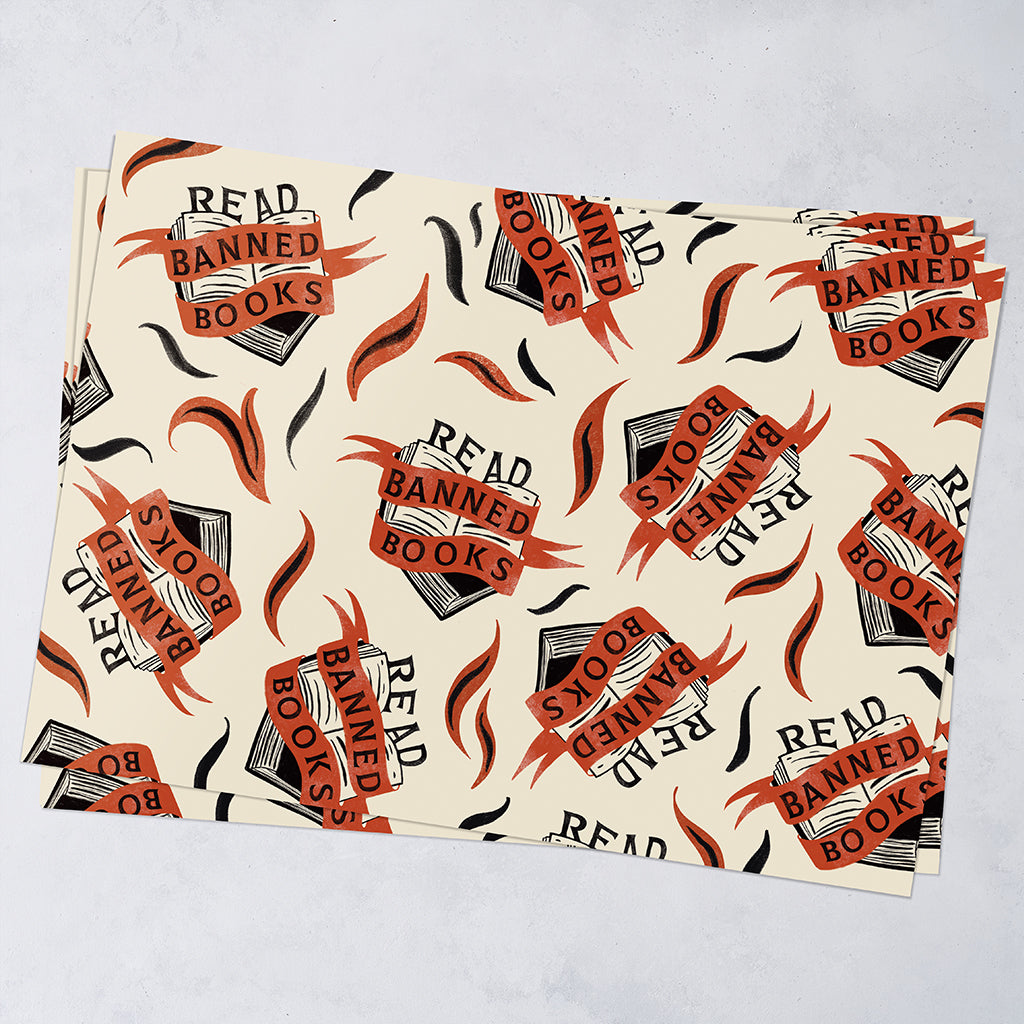 Five Wrapping Paper Sheets - Read Banned Books