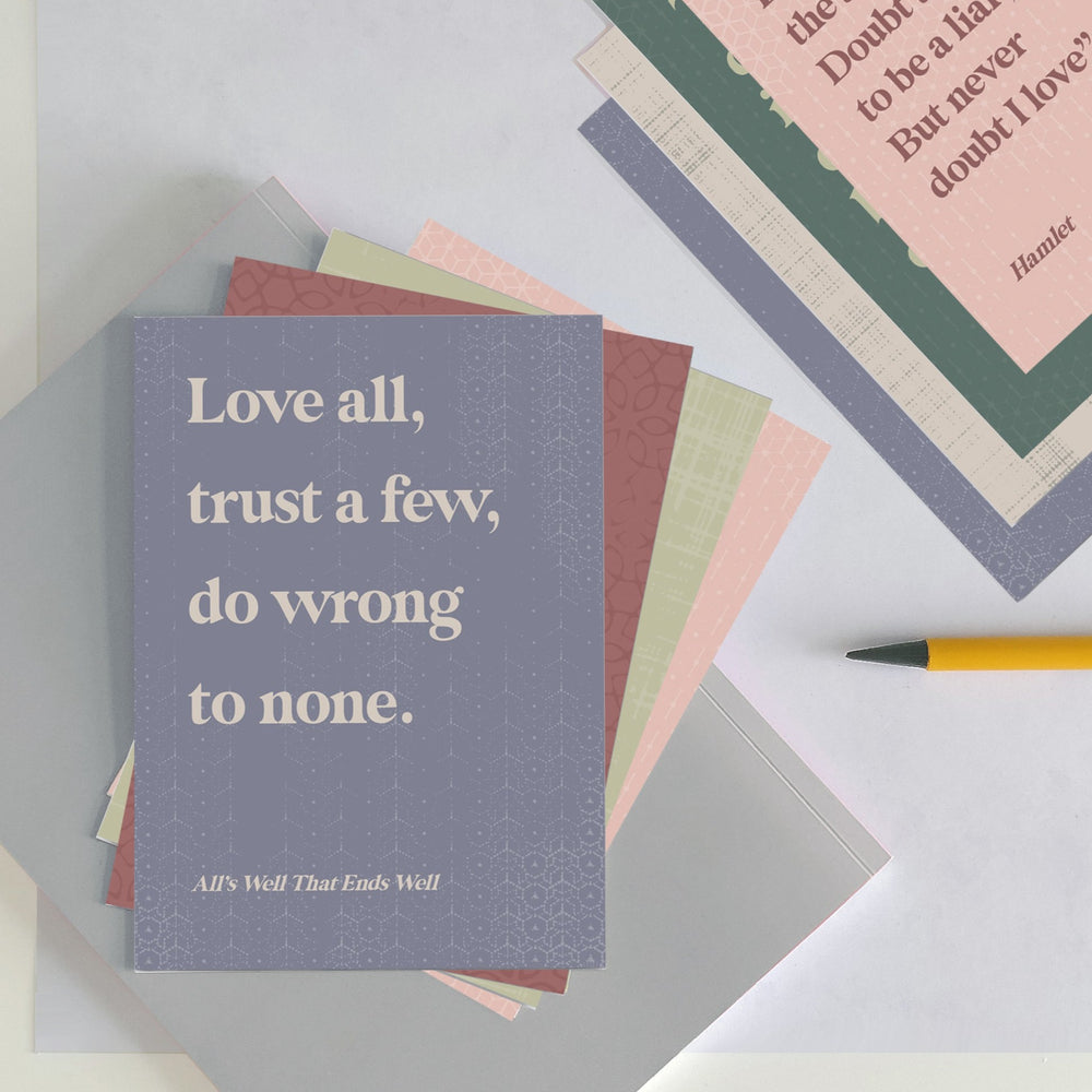 William Shakespeare Postcard Set - Beautiful Book Quote Postcards - Pack of Twelve