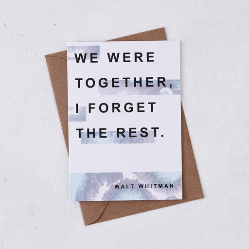 we were together i forget the rest anniversary wedding card marble design